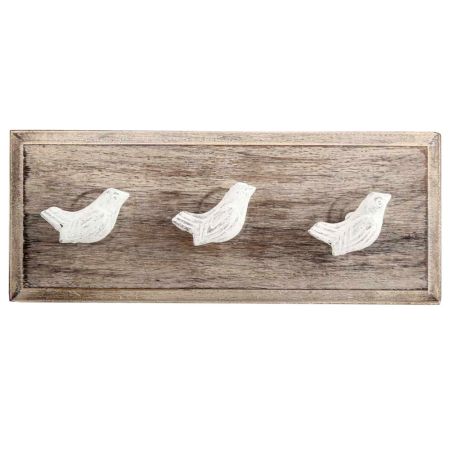 Bird Metal Dresser Wooden Hooks